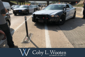 Police officers on the scene of a Houston accident